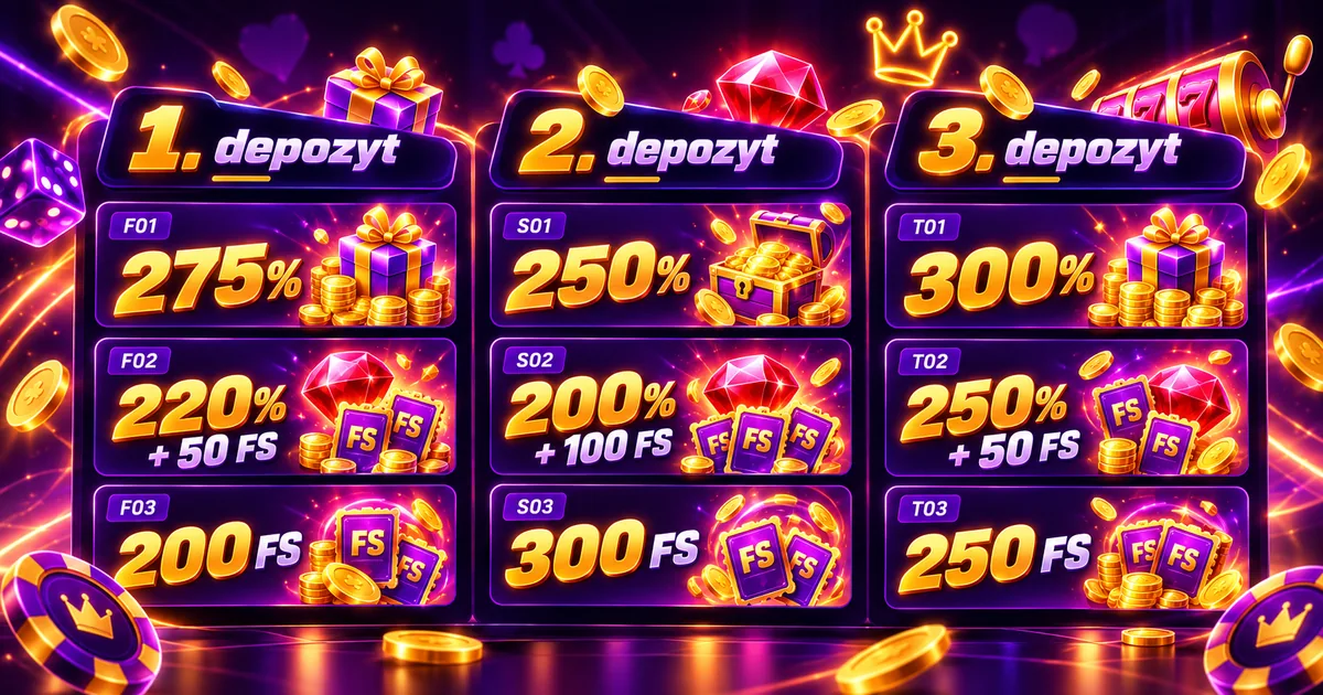 Pakiet powitalny F1 Casino na 3 wpłaty – kody F01, S01, T01 i darmowe spiny